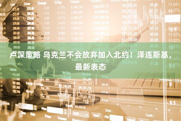 卢深策略 乌克兰不会放弃加入北约！泽连斯基，最新表态